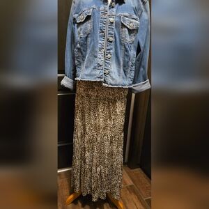 NY Collection Women's Leopard Print Skirt